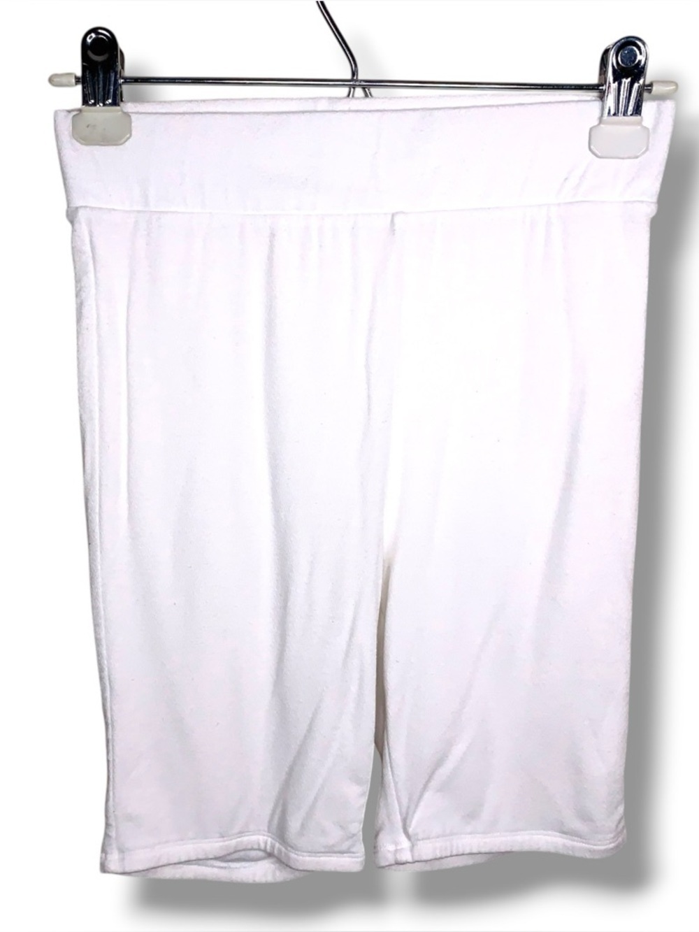 Fitted Medium Naked Wardrobe White Biker Style Shorts Lined Neutral Casual